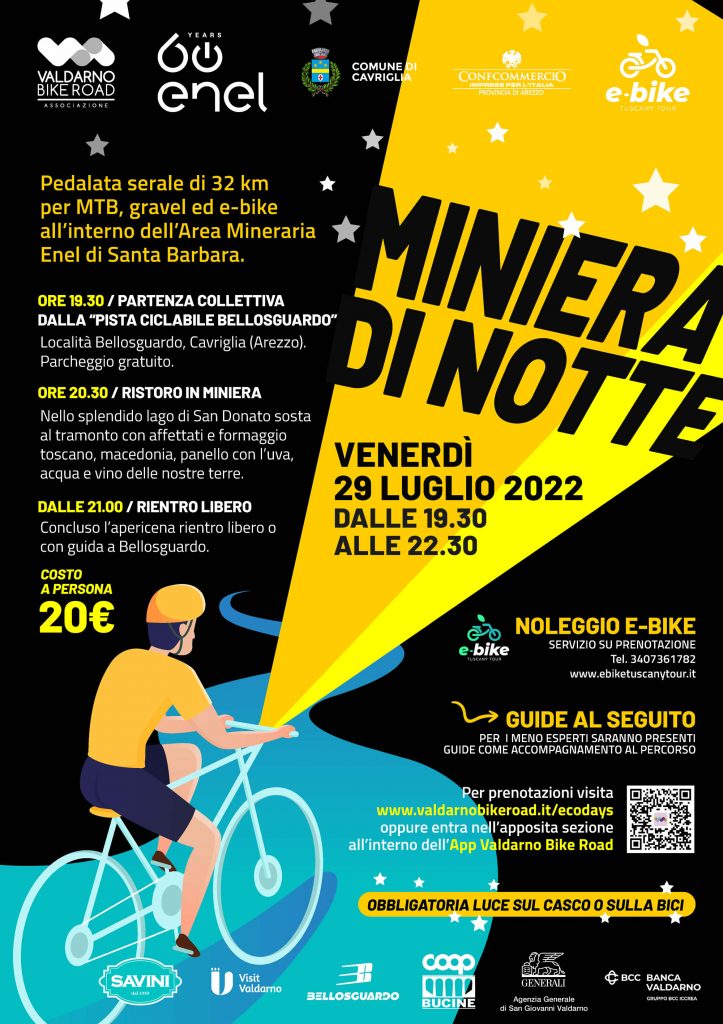 Valdarno Bike Road, in miniera si pedala di notte