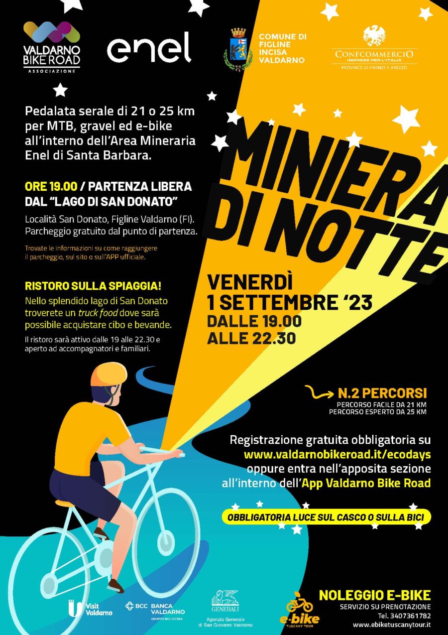 Venerdì 1° settembre torna la cicloturistica “Miniera di Notte”